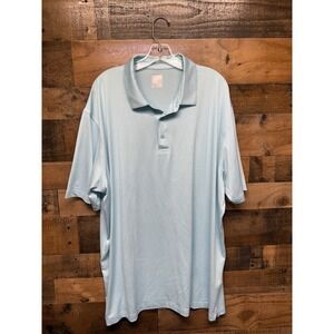 Callaway Opti-Dri Mens XXL Blue White Micro Stripe Short Sleeve Golf Polo Shirt